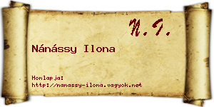 Nánássy Ilona névjegykártya