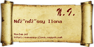 Nánássy Ilona névjegykártya